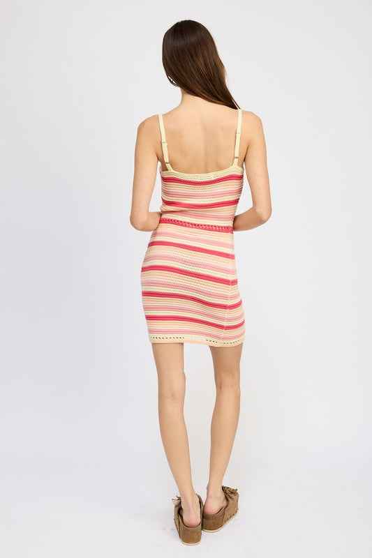 STRIPED BODYCON DRESS WTIH FRONT TIE 21028917_85e9eeb3-7c6a-4951-b0d8-e50feda9721c