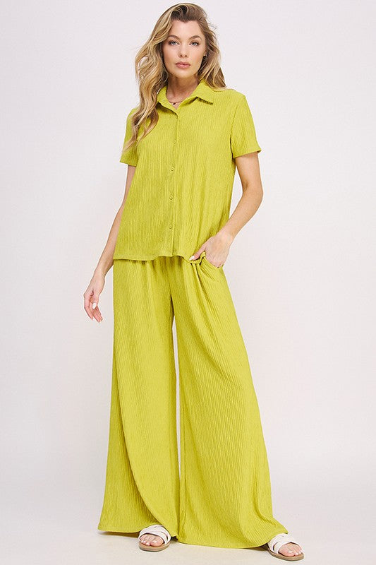 Plus textured short slv button down/wide pants set Lime 21040510_8c752969-9604-47ec-a14e-f0b3e02c7b29