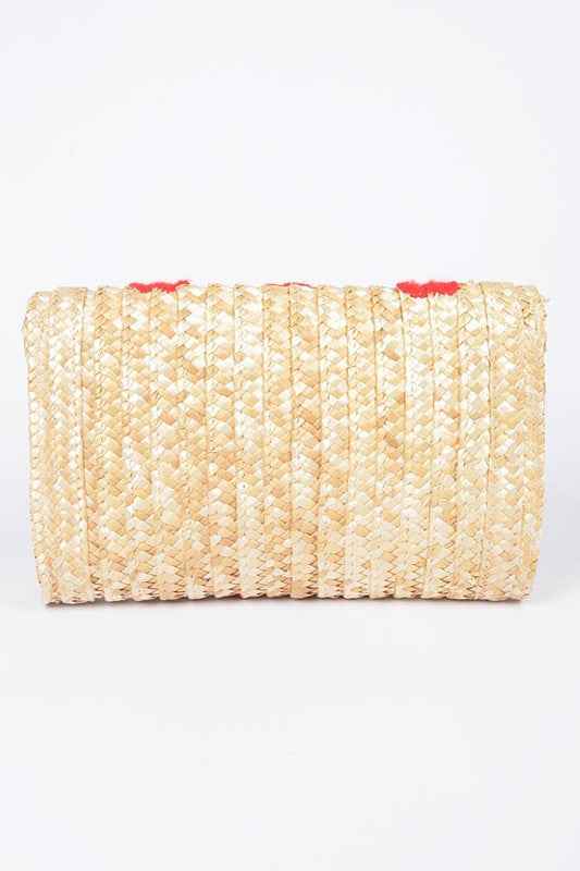 Heart Pattern Straw Convertible Clutch Bag 21042257_012e2678-65a8-4bcb-ae4c-c7cfb62848d5
