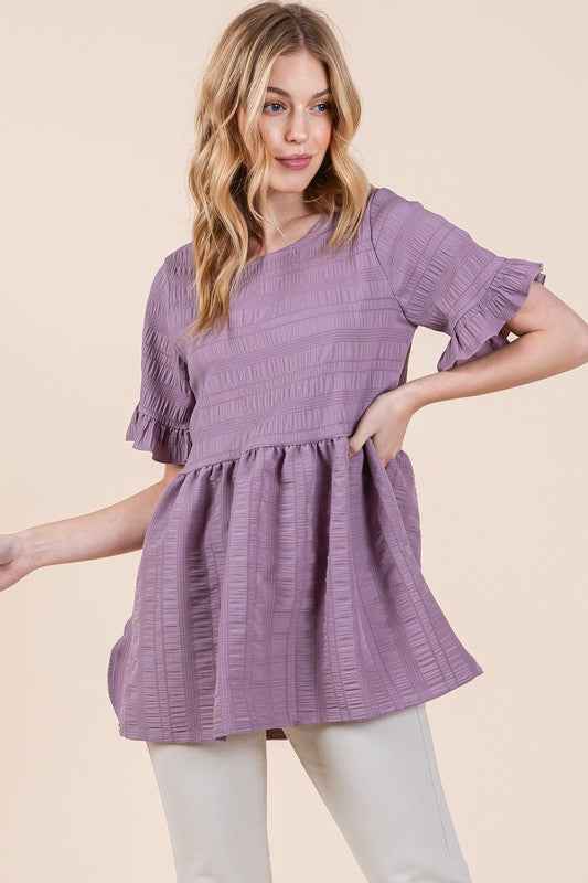 Textured Ruffle Sleeve Tunic 21065532_04d5d9db-2e1c-4e95-9927-be635d5f7cf7