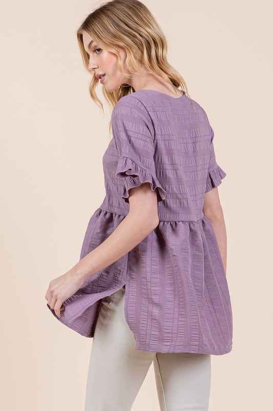 Textured Ruffle Sleeve Tunic 21065532_ff1bd1b6-46dc-4e83-bb52-30a2ed89322e