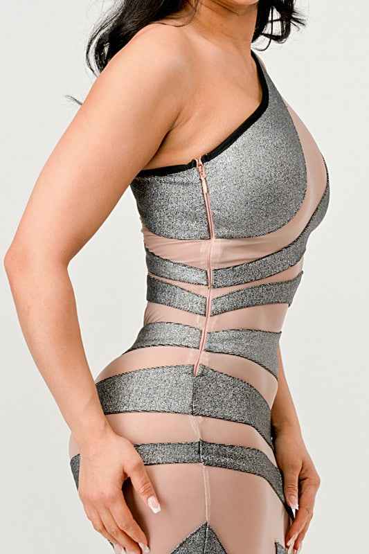 Metallic Bandage Mesh Insert Dress 21085873_49e5ab5e-7d97-47d5-931b-545b997d4f6c