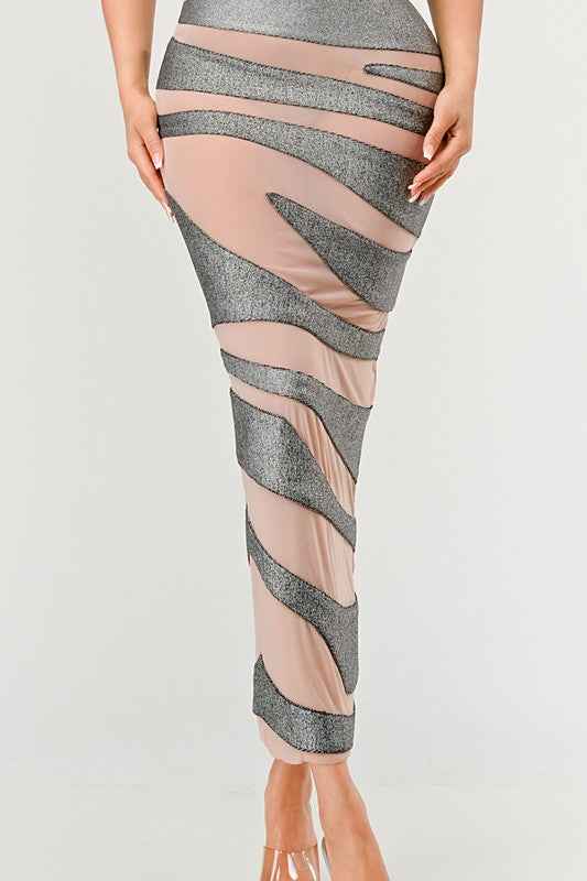 Metallic Bandage Mesh Insert Dress 21085873_7864bf2c-50d1-48ff-a717-7e2554ed300d