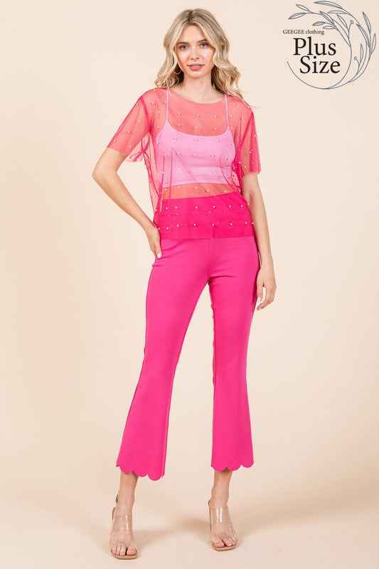 Plus Rhinestone & Pearl Mesh Top 21093309_8e47c43c-b76e-45cf-a405-2f6953e3a8d8