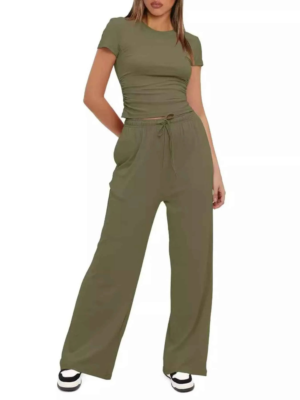 Round Neck Short Sleeve T-Shirt and Pants Set 21113308-0a6e-412f-9313-768bf4b1fe38-Max-Origin