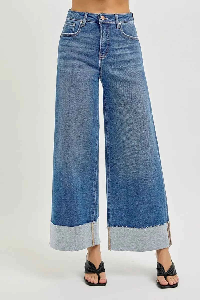 RISEN Full Size Tummy Control High Rise Crop Wide Cuffed Jeans Plus Size 211ce865148347a5b4b30020932b3290-Max-Origin