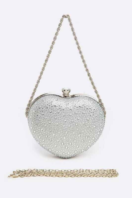 Rhinestone Pave Heart Shape Convertible Clutch Silver O S 21215542_69427f64-d828-49ce-a615-2075472431de