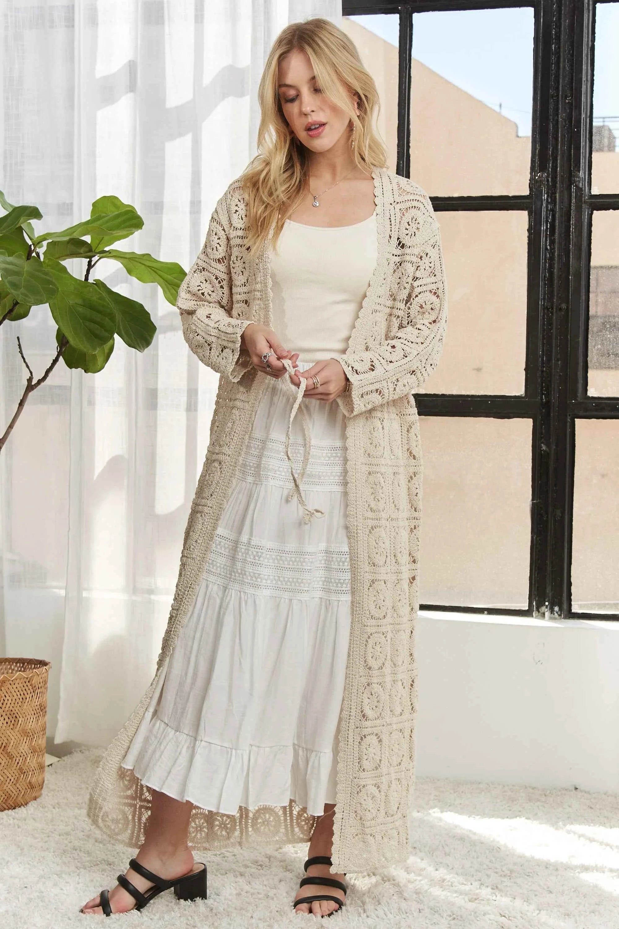 ADORA Long Sleeves Crochet Elastic Cardigan 2131228729f5488c8ebf9211266486de-Max-Origin