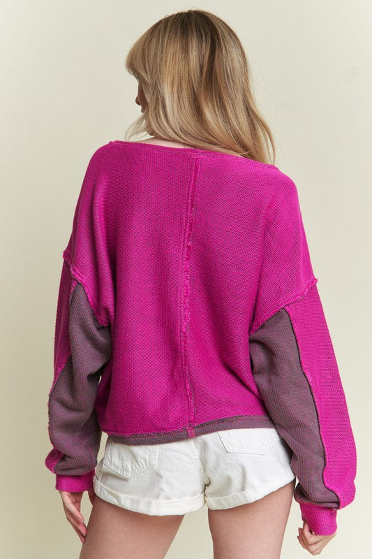 Long dolman sleeve round neck casual knit sweater 21395979_3034e765-ed18-4667-9e11-2cf7d0763f44