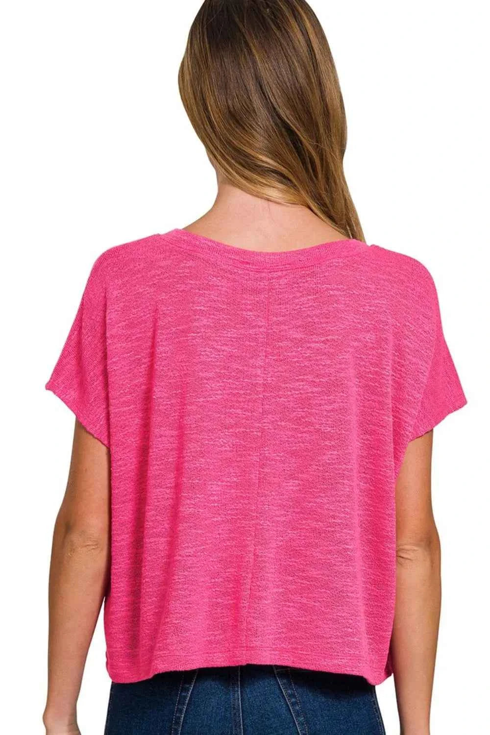 Zenana Hacci Slub V-neck Drop Shoulder Crop Top 21443932-3a4b-4405-8e4d-77de01cc9296-Max-Origin