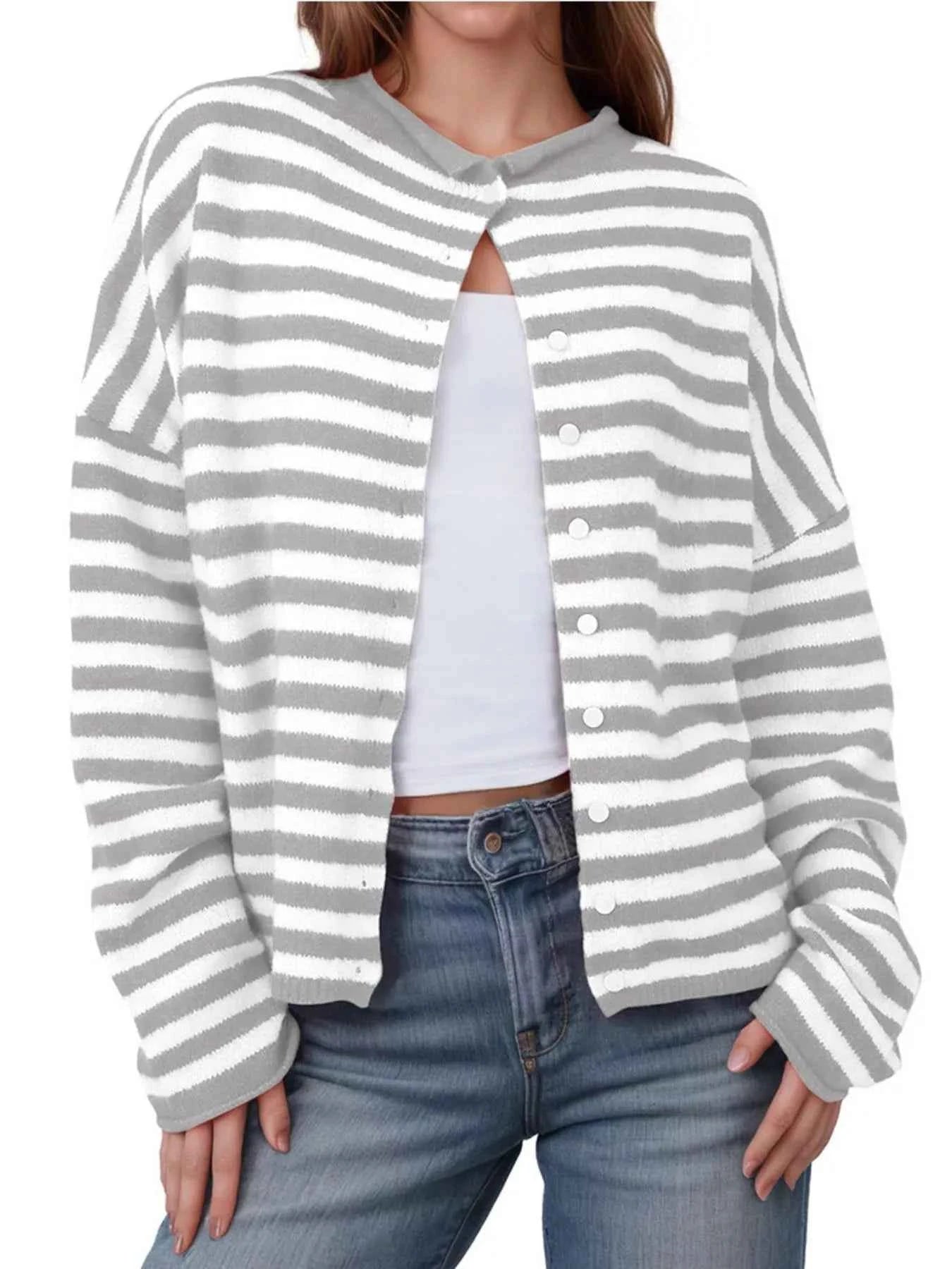 Striped Button-Up Cardigan Gray 2148293c-a7d4-478c-a0bc-dd28bb4d717d-Max-Origin