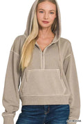 Zenana Fleece Pigment Dye Half Zip Kangaroo Pocket Hoodie ASH MOCHA 214a34f5c301426ab22f5be195210371-Max-Origin