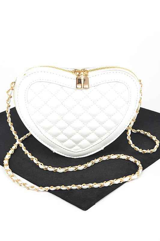 Quilted Heart Shape Swing Crossbody Bag White O S 21523223_56352054-6e1c-40d0-8e2a-5ed49eec4681