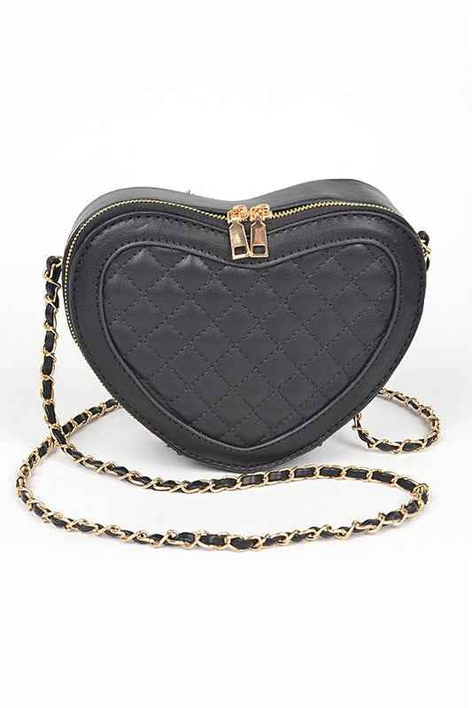 Quilted Heart Shape Swing Crossbody Bag Black O S 21523223_e29023df-d9f4-4488-b7b5-6396e19f1248