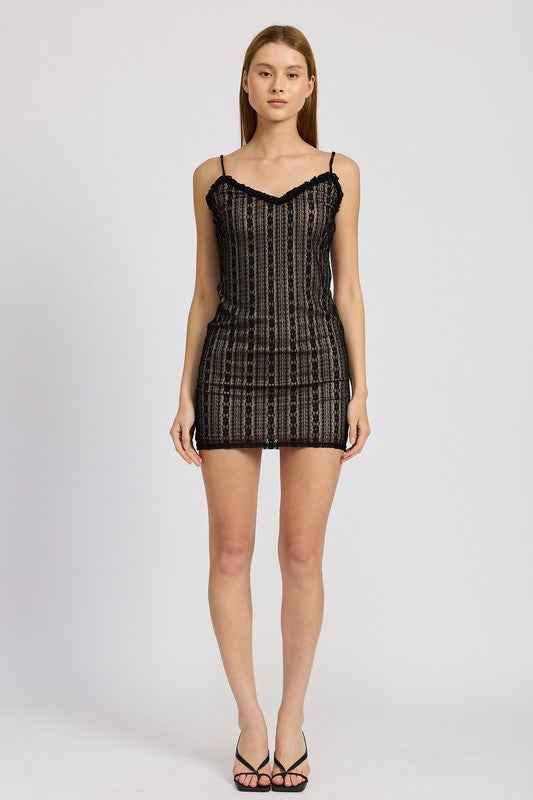 LACE MNI DRESS WITH RUFFLE DETAI BLACK 21524397_3f3c7724-7501-496e-9f91-57a3727b3eb7
