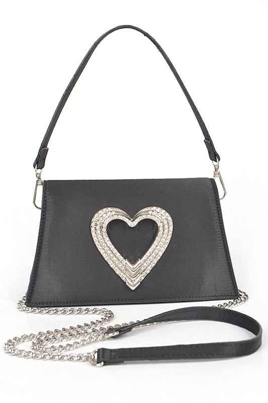 Crystal Heart Satin Top Handle Convertible Clutch Black O S 21528360_9bf95612-2e07-4fcd-ae50-7ae33208d227