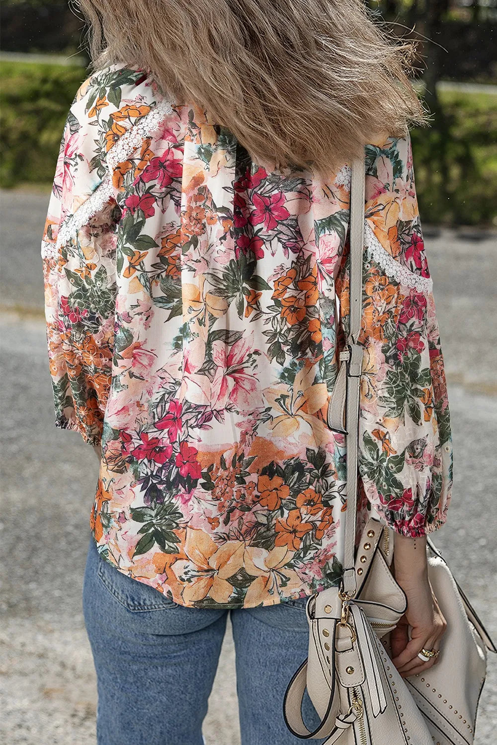 Floral Print Tie Neck Blouse 21561a97-fda4-481e-805b-05e5160b4d54-Max-Origin