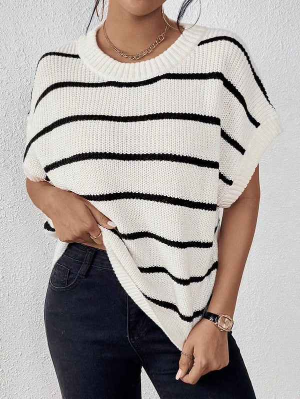 Striped sleeveless sweater white 21570194_dbb34d18-5349-4254-b638-2c41d68329f6