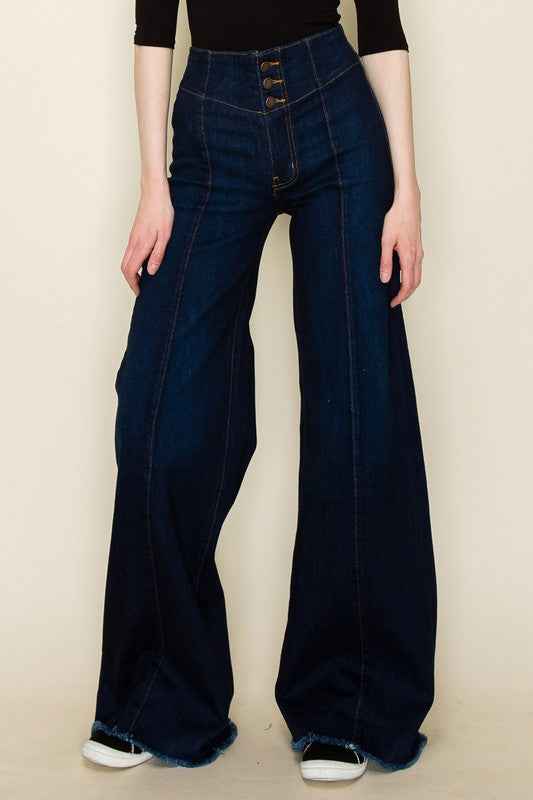 Wide leg, denim pants, jeans, western Dark Wash 21637975_30e07017-195e-485d-a32a-d39926258fc8
