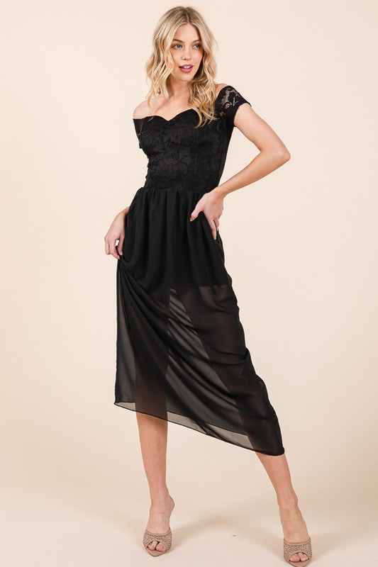 Lace Off Shoulder Chiffon Dress 21681875_e5a8540a-0193-46b7-8f5f-c2e0f69e4e14