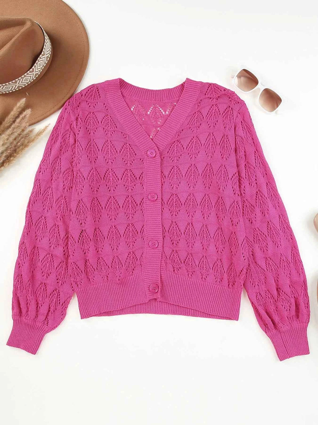 Buttoned Front Openwork Cardigan 216fcbad-042f-463f-96c9-92c43ad72e85-Max-Origin