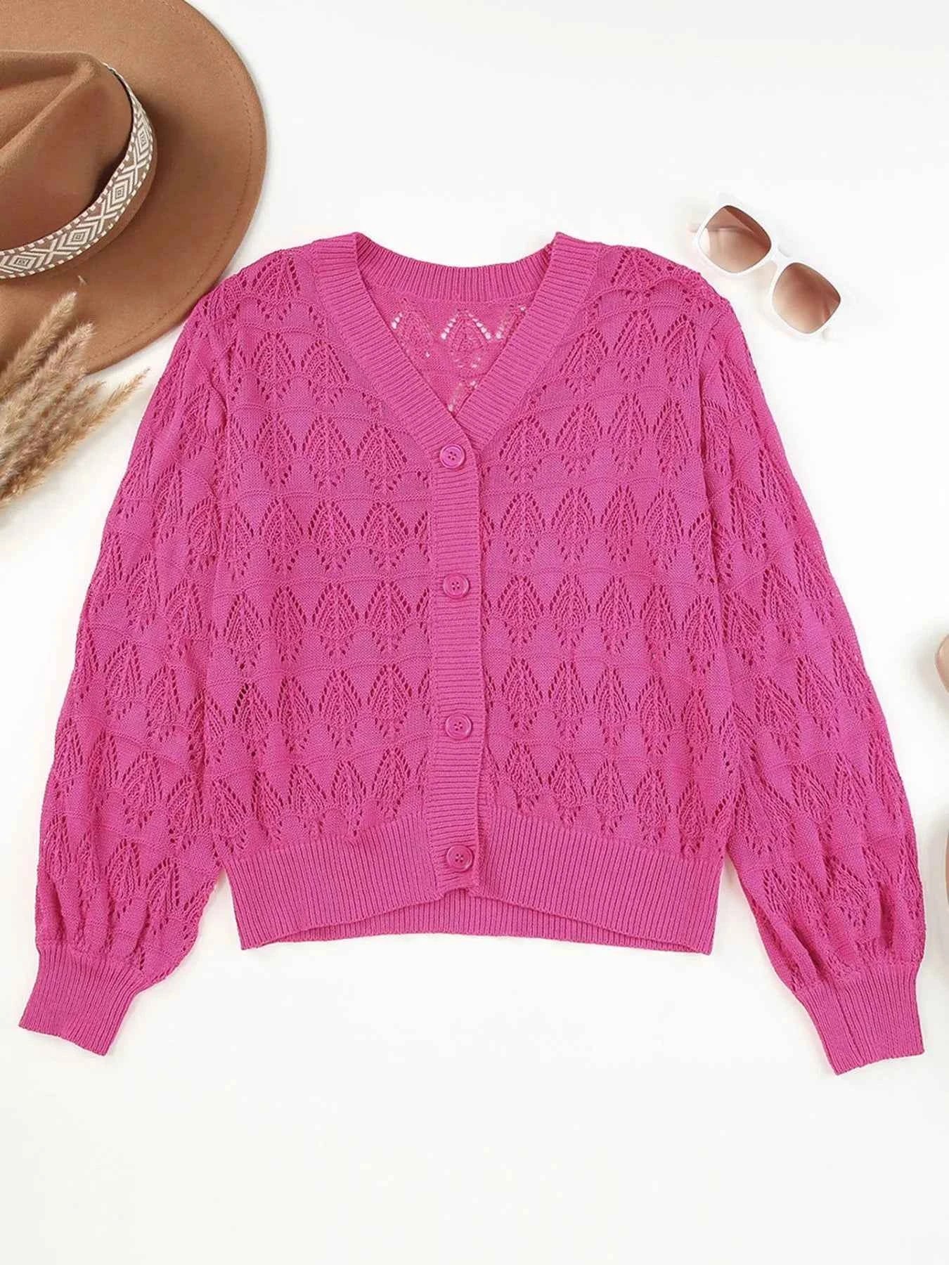 Buttoned Front Openwork Cardigan 216fcbad-042f-463f-96c9-92c43ad72e85-Max-Origin