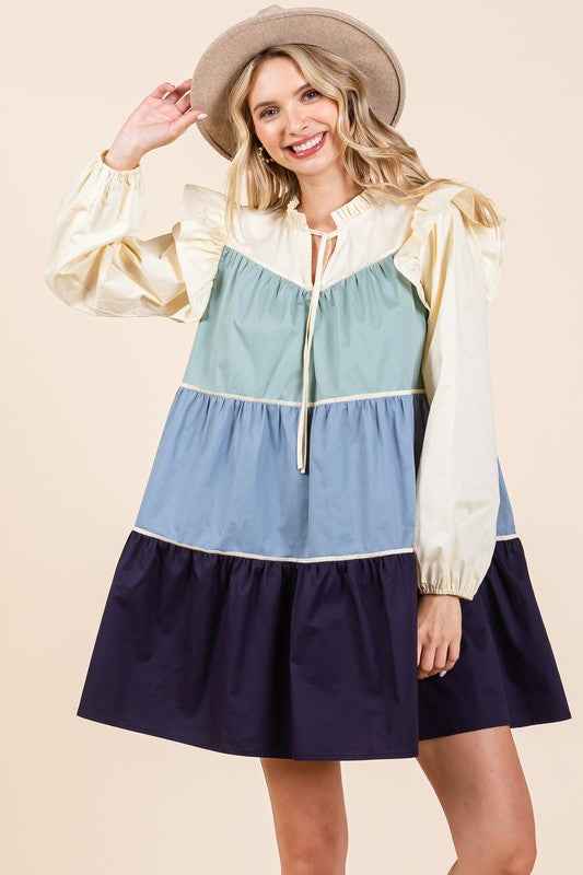 Plus Tiered Color Block Mini Dress 21715177_ce48d92d-4ec5-4bc1-bcd1-25c449d121a6