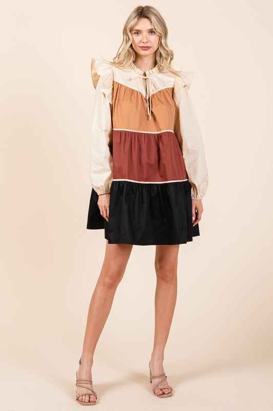 Tiered Color Block Mini Dress 21715177_d034e580-9025-4fc1-8379-d396eb788eac