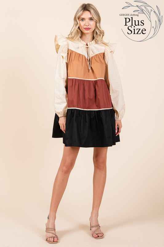 Plus Tiered Color Block Mini Dress 21715191_1beffc04-16f7-41a9-8466-adccf3b84870
