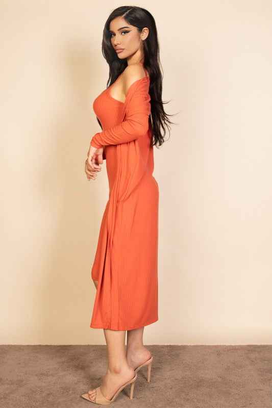Ribbed Cardigan & Cami Midi Bodycon Dress 21723739_d472e812-0f54-40ed-acb0-39a95aeffabc