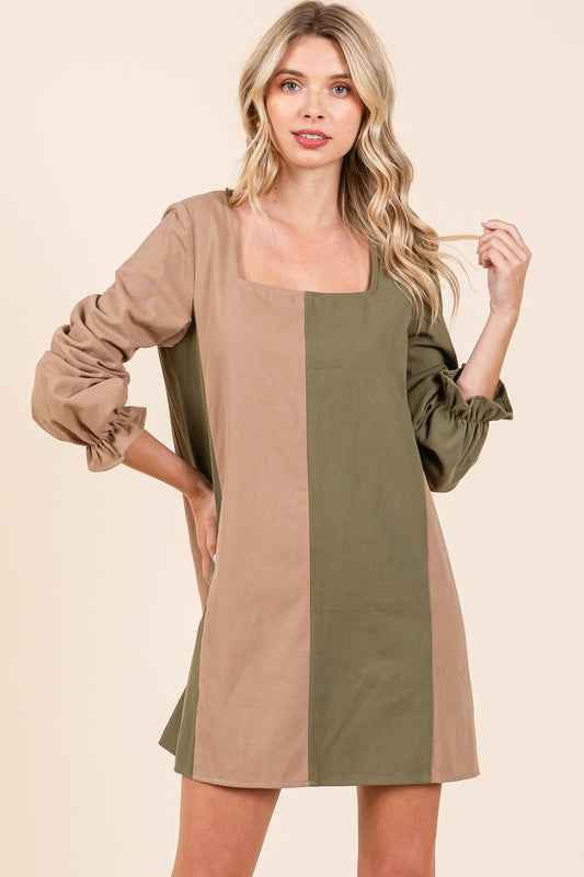 Plus Color Block Mini Dress Taupe Olive 21773126_b71e9881-061e-451f-a230-1689c2f6c182