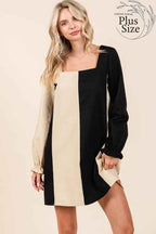 Plus Color Block Mini Dress 21773129_02710726-5141-4643-b514-ffd909427020