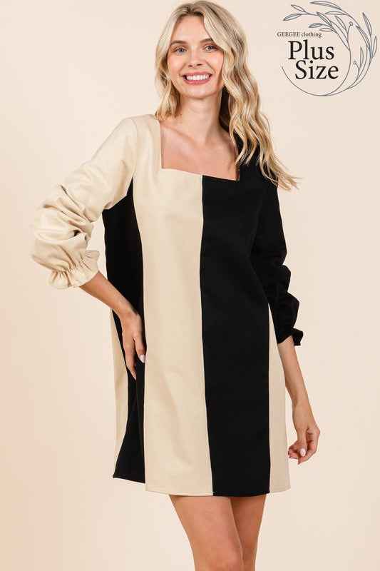 Plus Color Block Mini Dress 21773129_63f4903a-5344-473f-8cee-8e4c02c055b7