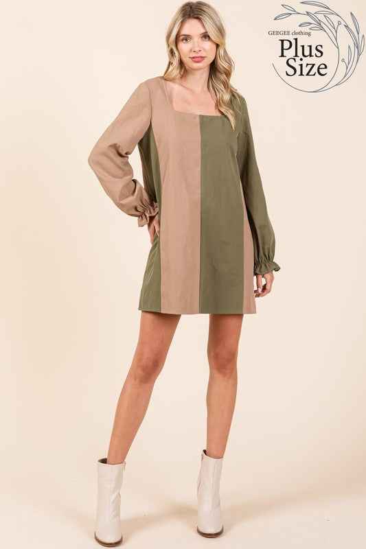 Plus Color Block Mini Dress 21773129_703f20d2-702e-40fe-af6a-d7b778100d7e