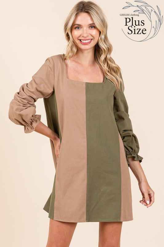 Plus Color Block Mini Dress 21773129_b22f8e6c-fa5b-483e-8a5a-1641dca44664