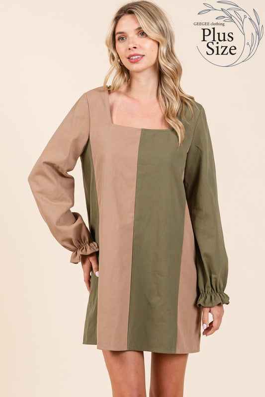 Plus Color Block Mini Dress 21773129_b92d3b73-b779-4911-85ed-f4d3424833fe