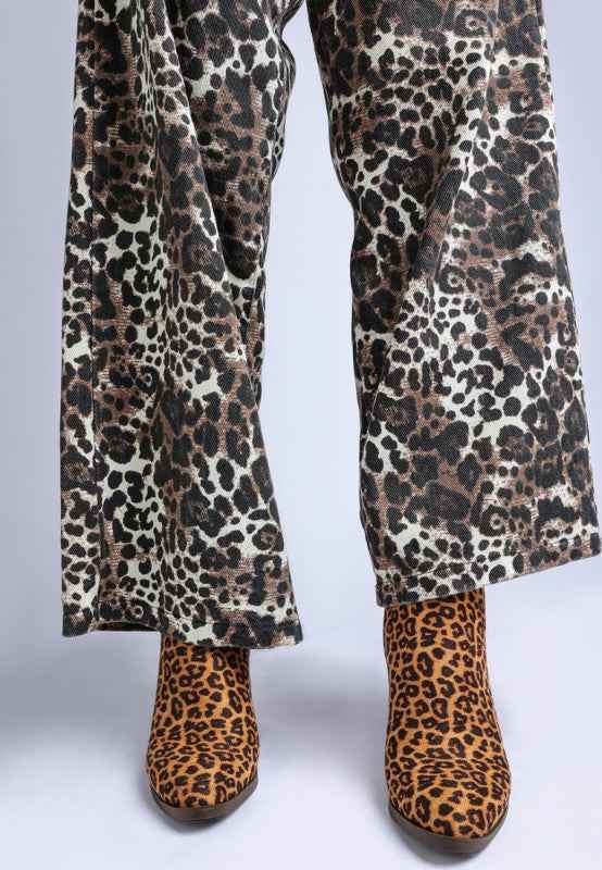 Lunara Leopard Print Block Heel Boots 217847ba-2c1a-40be-87b2-0a6aa1aca2c0