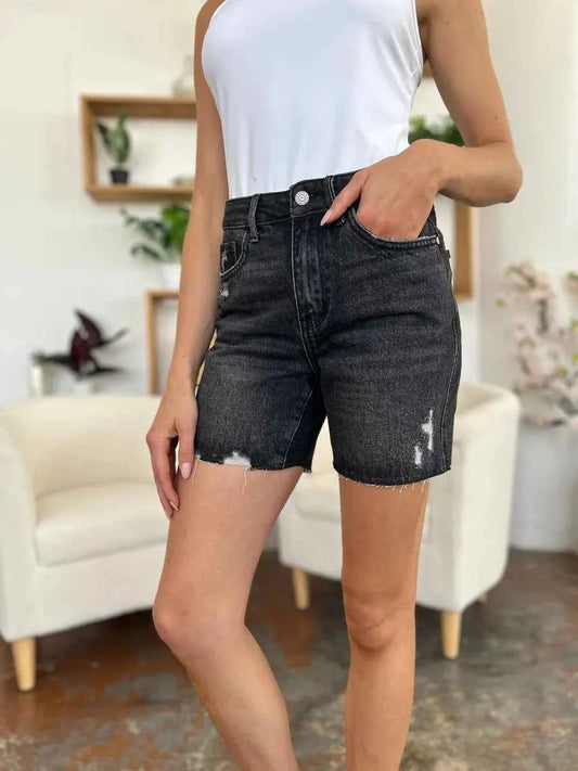 Full Size High Waist Rigid Magic Denim Shorts 2185aba4-b2e6-41d2-8f8a-f48dee38eab0-Max