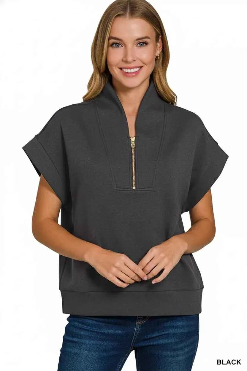 Zenana Scuba High Neck Half Zip Top 218f0bf3-08a9-4722-a7aa-ef815501f423-Max-Origin