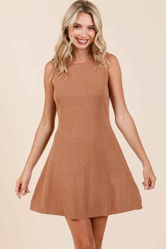 Ribbed Knit Sleeveless Sweater Mini Dress Camel 21910294_c7537aa4-344e-4e01-9fa2-995d283d88ca
