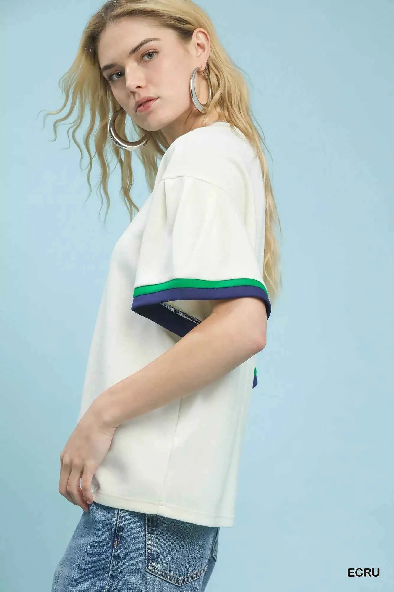 Umgee Contrast Trim Bell Sleeve Top 2193e36b-3ba3-4fae-8d1d-28c1cc28087e-Max-Origin