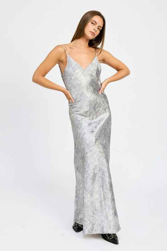 CRUCHED VELVET MAXI DRESS GRAY 21940122_df80fe91-13d0-41ad-a985-05eff5edf8b5