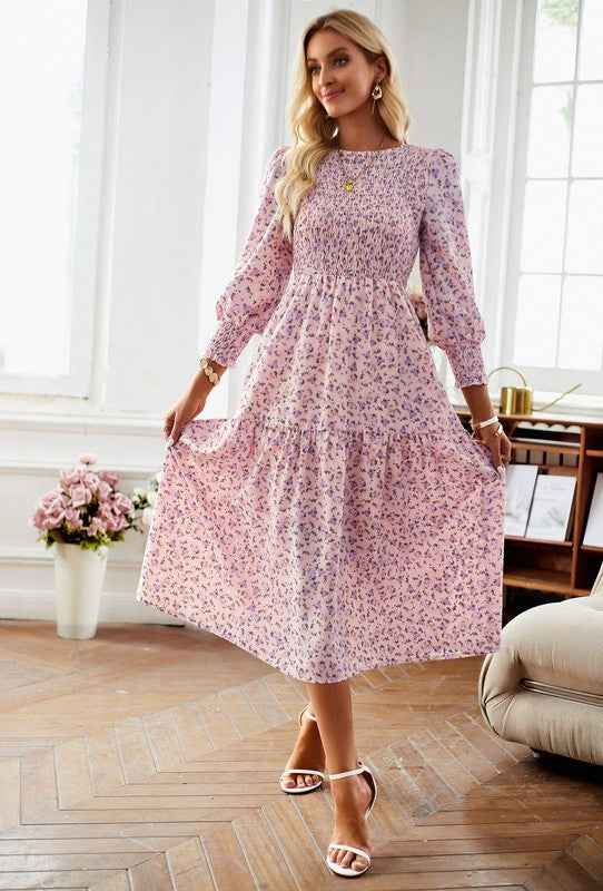 Womens Long Sleeve V Neck Ruffle Floral Maxi Dress Pink 21944409_78328b81-e578-43d5-8448-edef1a7637b5
