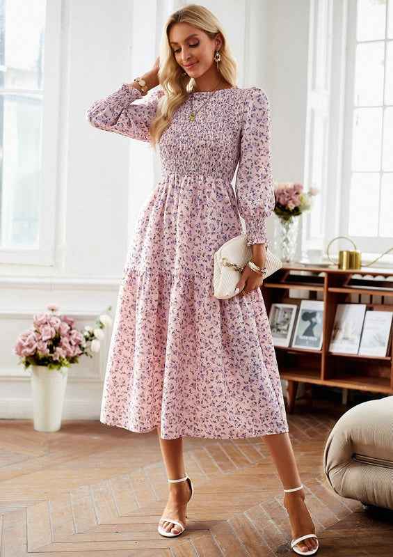 Womens Long Sleeve V Neck Ruffle Floral Maxi Dress 21944409_f85e2812-967e-4bf1-a11e-636c7a6f7801