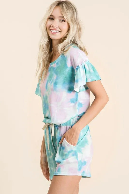 BiBi Tie Dye Print Casual Shorts with Twill 21978ed6-576c-49ee-99e6-9b382da07291-Max-Origin