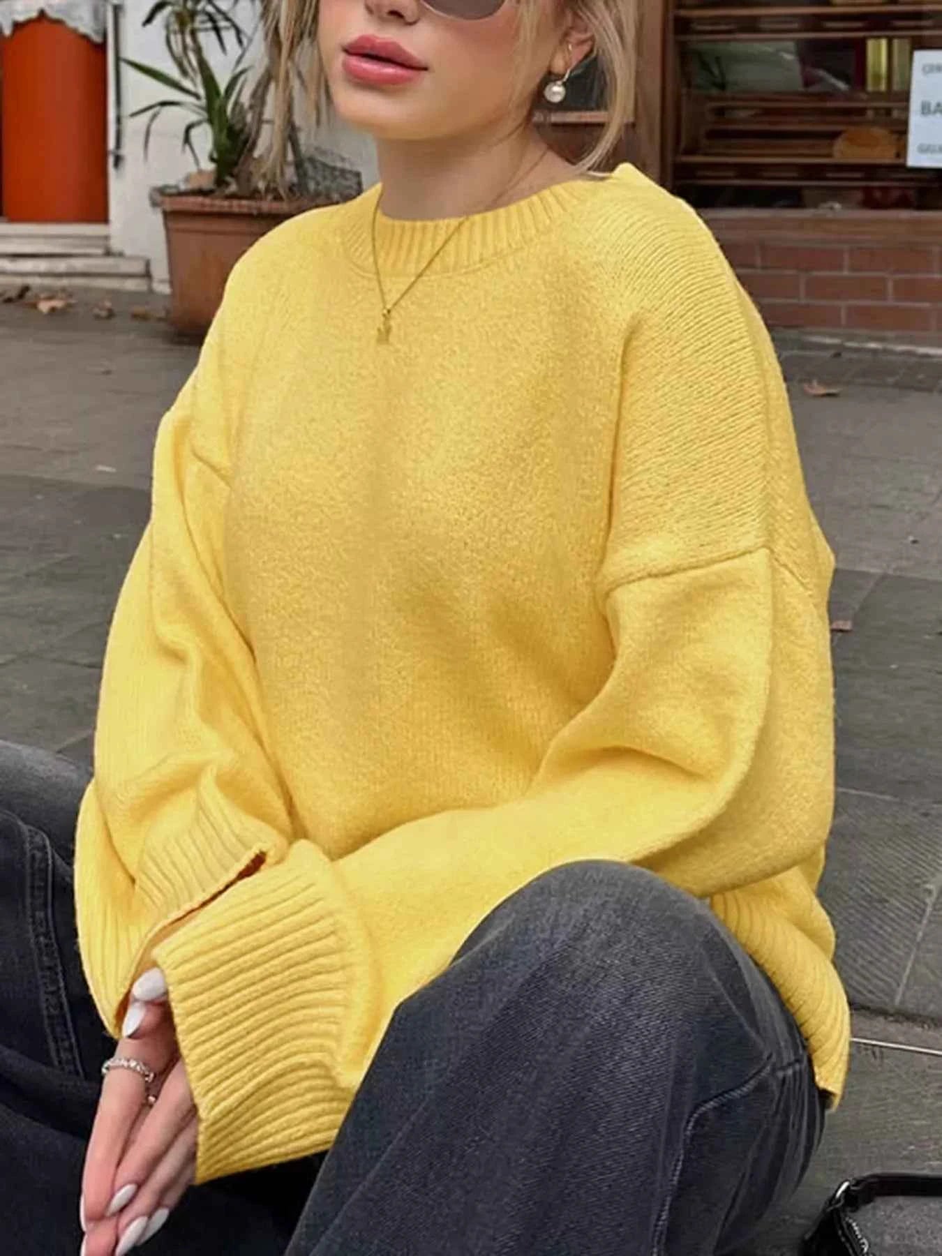 Ribbed Round Neck Dropped Shoulder Sweater 219e56852ac647549a25f02da49cd03c-Max-Origin