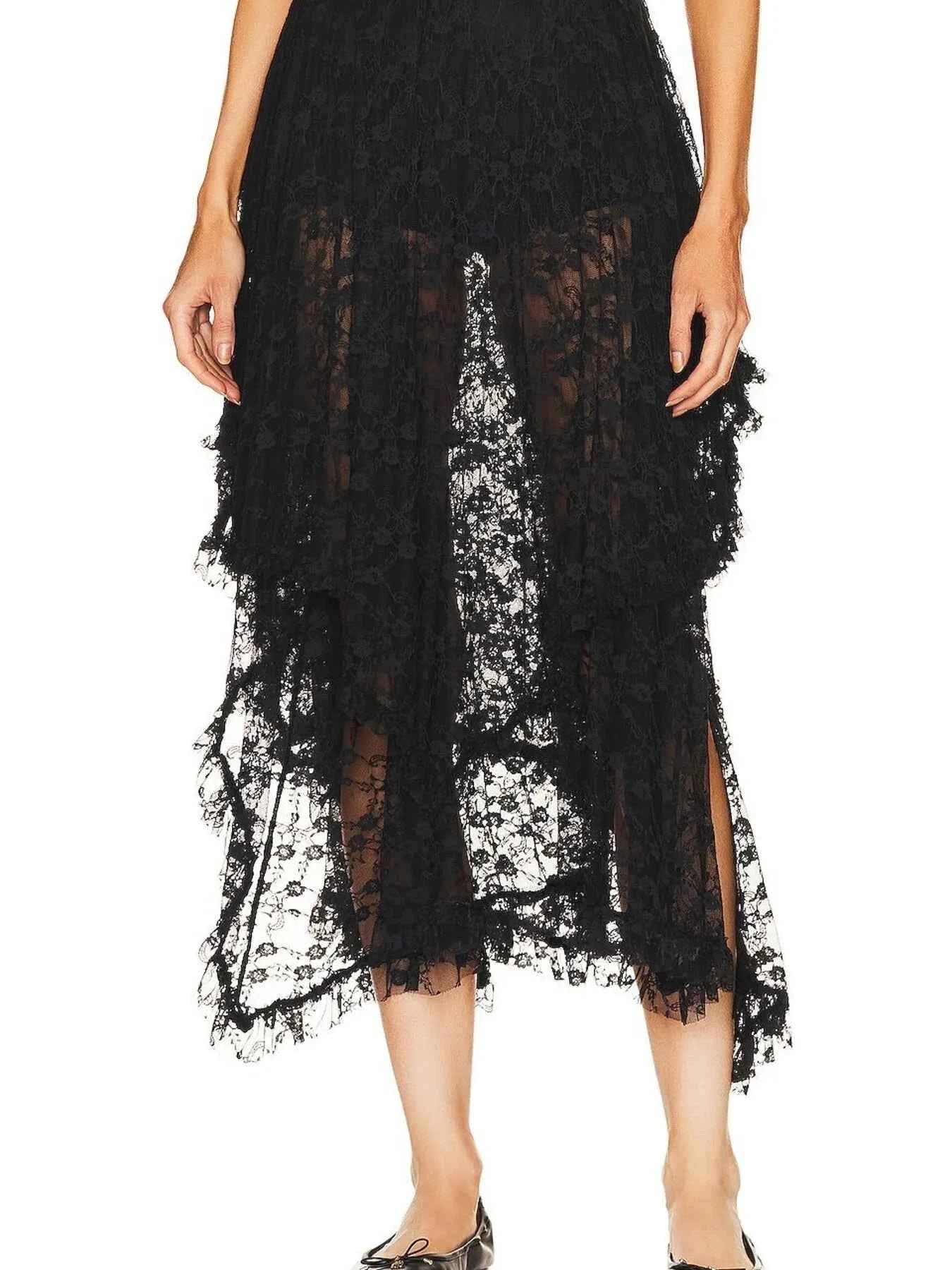 Asymmetrical Lace Midi Skirt 21ac07b0f9c24d68b041b48abe258bad-Max-Origin