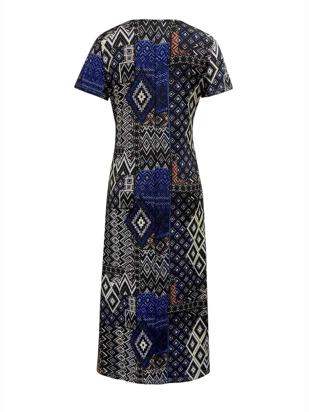 Plus Size Geometric Print V-Neck Short Sleeve Dress 21c710b385eb415f9edf99848ff453e6-Max-Origin