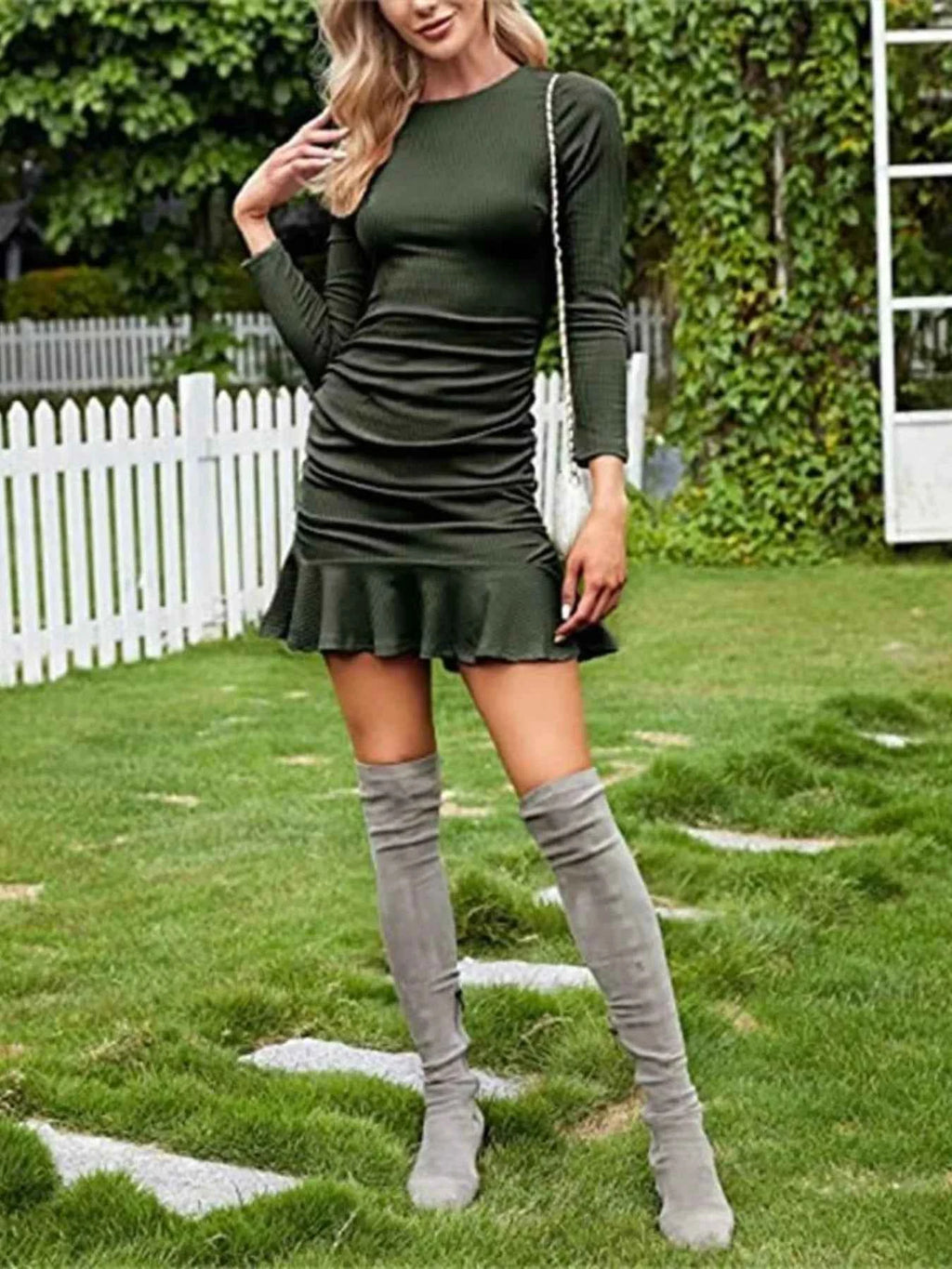 Full Size Ruffled Hem Round Neck Long Sleeve Dress Plus Size 21d4209595664fc08a034ad2ca6c28ea-Max-Origin