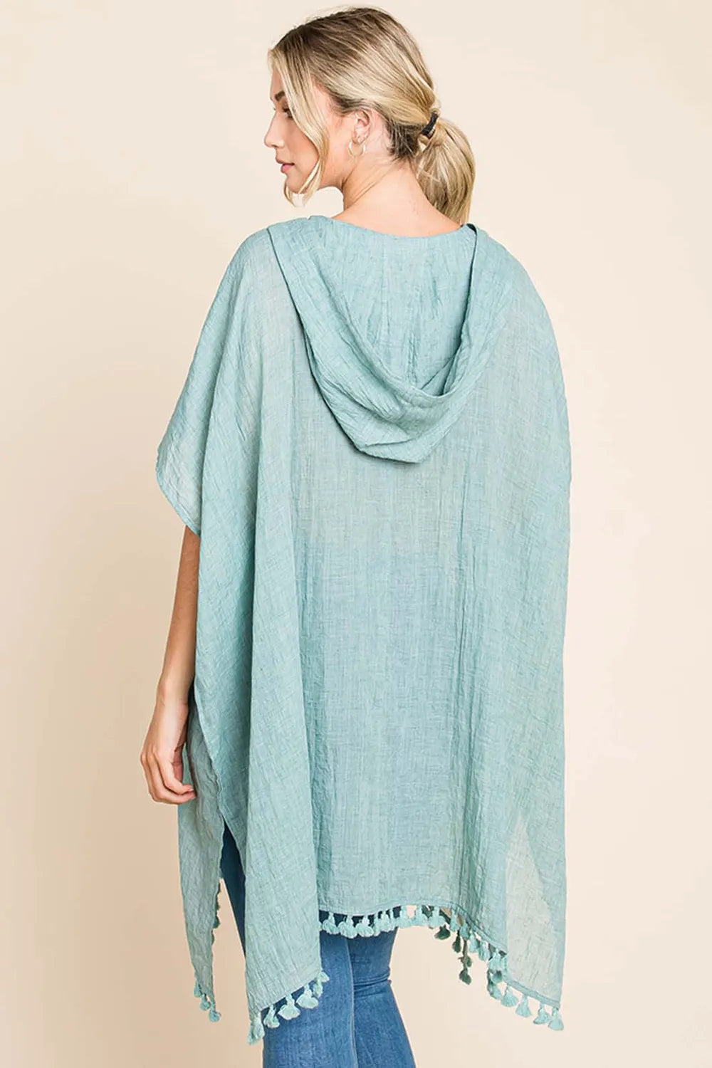 Cotton Bleu by Nu Label Tassel Hem Hooded Cover Up 21d99f86-6a22-49e7-9e02-15ad1045a9ee-Max
